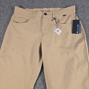 TravisMathew Men's 30x30 Tan Open To Close 2.0 5-Pocket Golf Pants Khaki